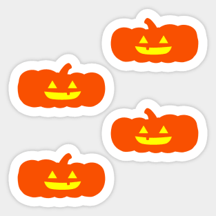 Squat Glowing Jack-O-Lantern Tile (Blue) Sticker